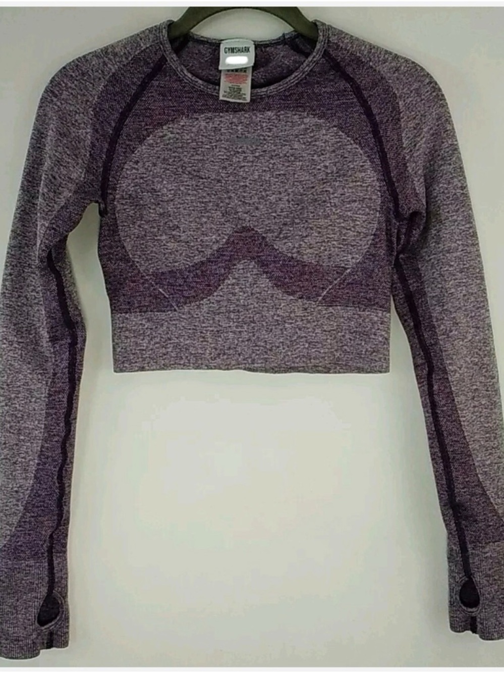 Gymshark Heathered Purple Seamless Crew Neck Top